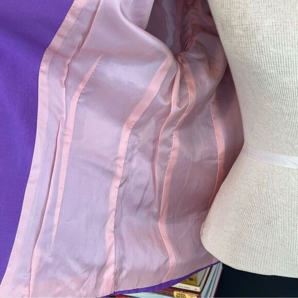 Javier Larrainzar Madrid Couture Purple Silk Dress blazer/Jacket size 44 - Picture 9 of 11